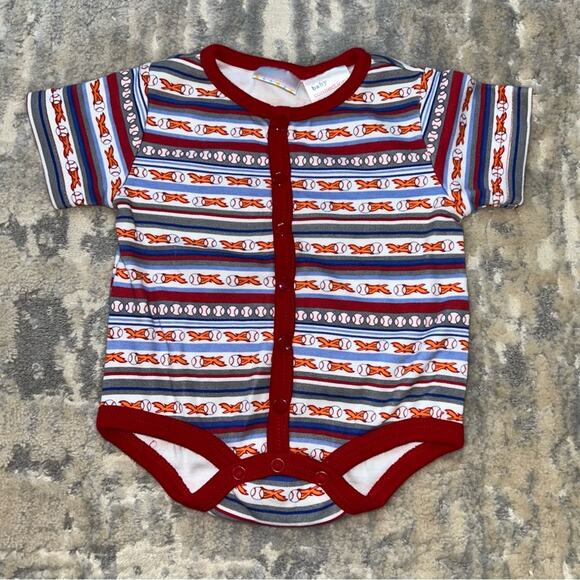 NWOT vintage Baby Connection Baseball summer one piece 0/3 months Y2K - Picture 1 of 4